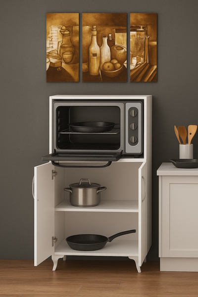 yamandekorasyon 2 Kapaklı Braga Mini Fırın Ve Mikrodalga Dolabı