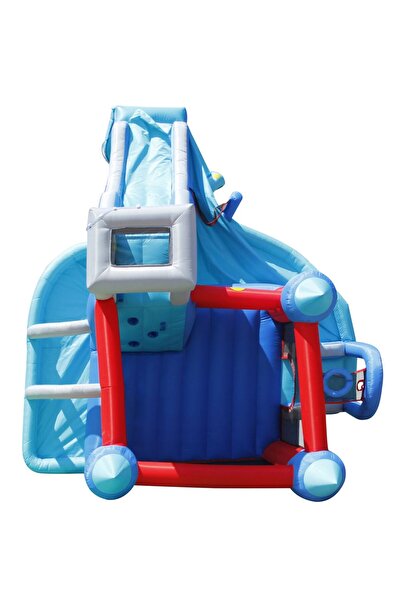 Happy Hop Splash Park inflatable mattress, 2 slides, climbing area, water cannon, jumping area, basketball hoop, darts