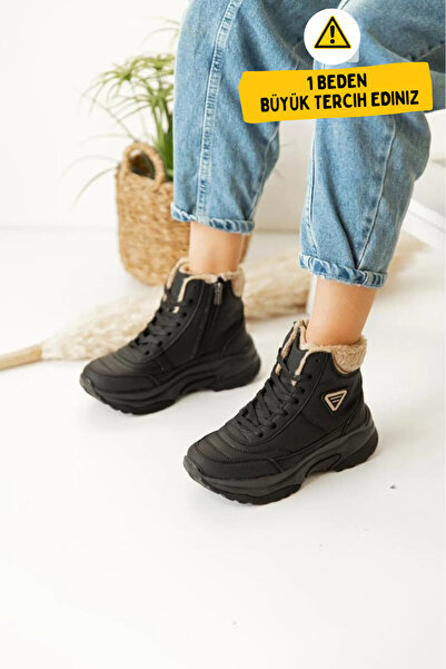 Zerenyus Abra Суперлегкі ортопедичні жіночі спортивні черевики з вовняною підкладкою - чорно-бежеві