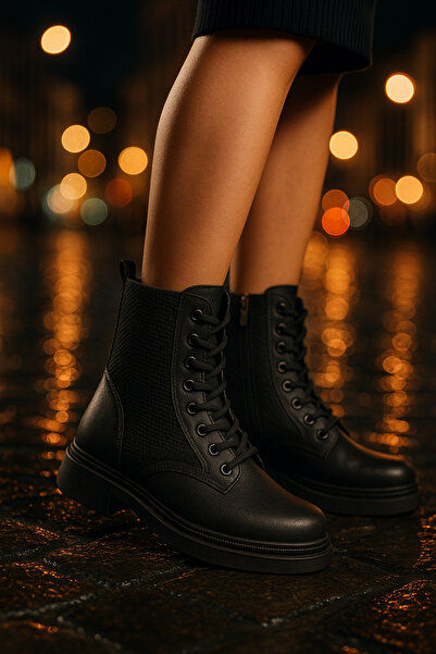 ich1one Loraliania Kadın Bağcıklı Fermuarlı Günlük Postal Bot 0012010 Cilt