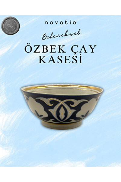 Novatio Traditional Uzbek Tea Bowl (Piyola / Cotton Flower Pattern)