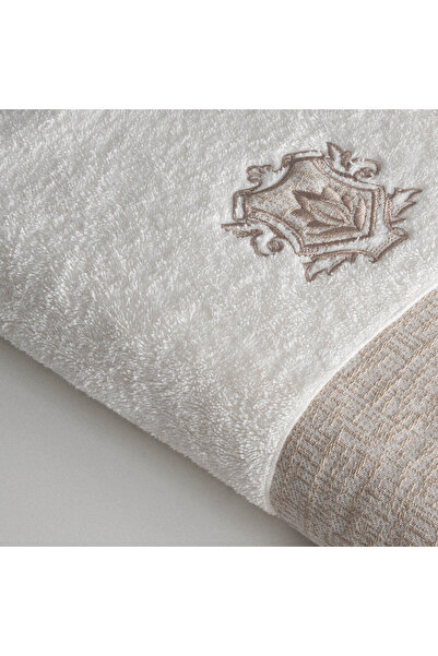 Ecocotton Liva Банний рушник для чоловіків 100% органічна бавовна з вишивкою, кремовий, 80x150 см