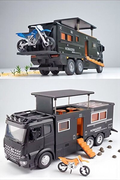 BYCEGU 95620 Pull and Drop Motorized Toy Model Caravan with Sound and Light