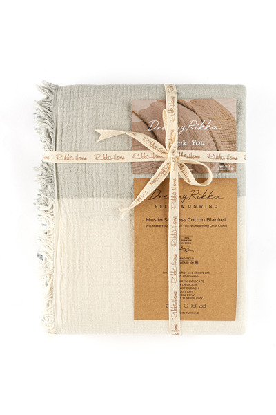 Rikka Home 100% Cotton Double Muslin Blanket/Bedspread 210X225, Lightweight, Breathable, Double-Sided