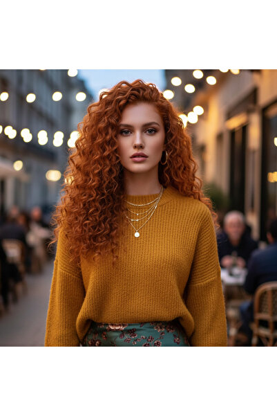 Mina Peruk Gerçek Front Lace Tül Peruk - Afro Dalgalı - Bakır 70-75cm