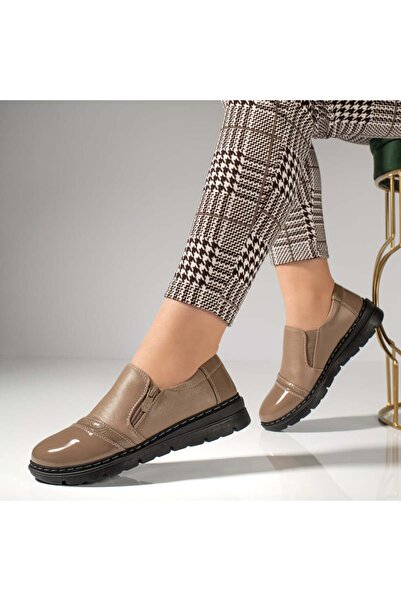 BMoD Pantofi casual maro pentru femei, cu talpă groasă și fermoar MOD12983