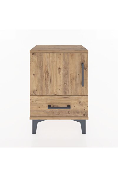 Dienni Arges Komodin 2 Raflı Tek Kapaklı 44x30x64 Çam-Çam