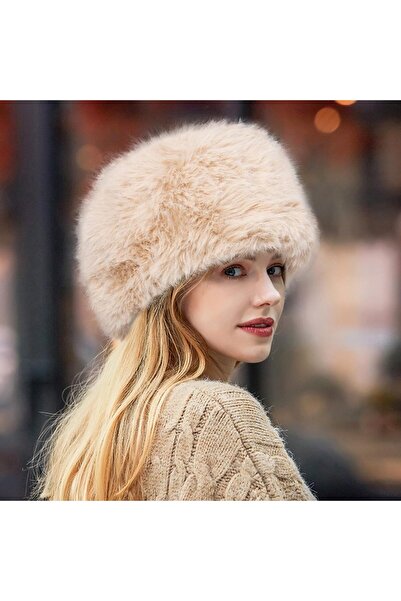 LadyColor Soylu Women's Best-Selling Winter Hat Bucket Plush Imported Hat Warm Faux Fur