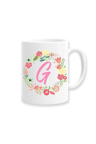 OEM Cană personalizată pentru femei cu inițiala numelui, Betaprint, albă, 330...