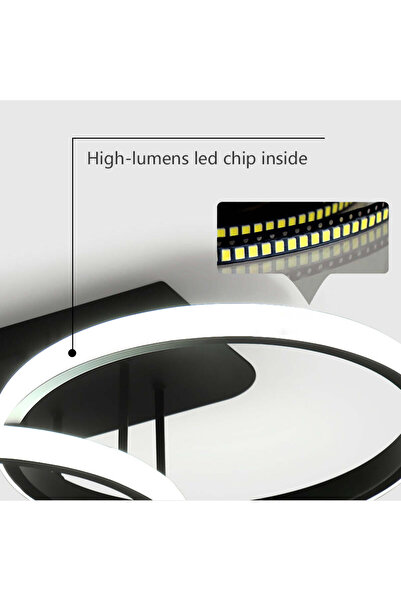 ALC-Shop Πολυέλαιος LED ELIO 24W, 4 Κύκλοι, Γραμμικός, Ψυχρό/Ζεστό/Ουδέτερο φως, Μαύρος