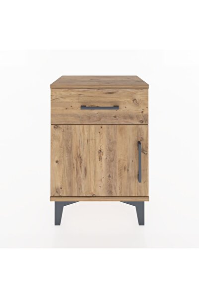 Dienni Arges Komodin Tek Raflı Tek Kapaklı 44x30x64 Çam-Çam
