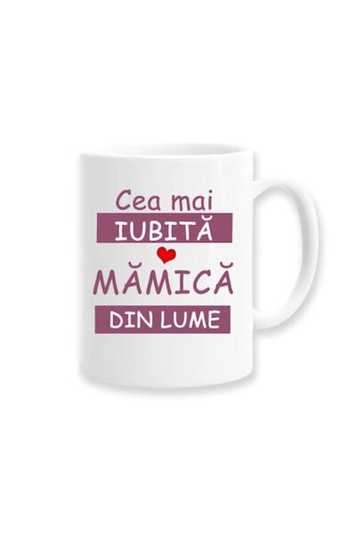 OEM Cană personalizată pentru mamă cu mesajul „Cea mai iubită mamă din lume”,...
