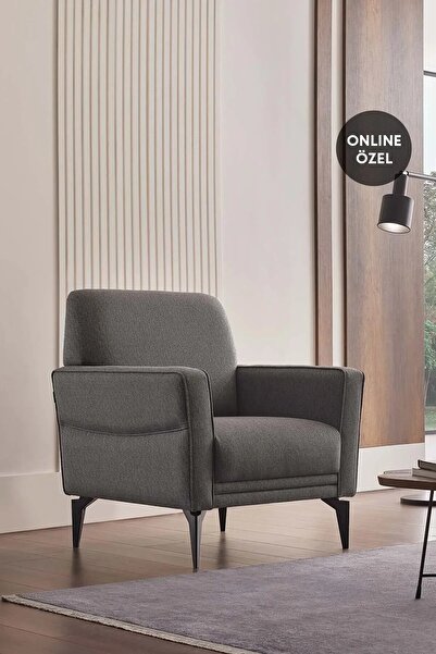 Enza Home Forte Plus Berjer, Keten Dokulu - Gri