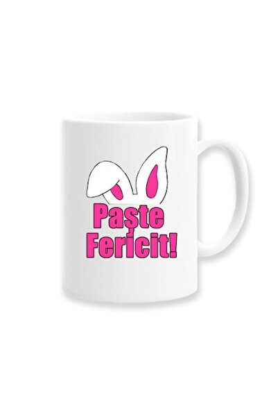 OEM Cană personalizată cu mesaj: „Paste Fericit”, model roz, Betaprint, 330ml...