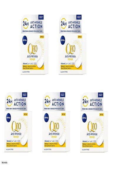 NIVEA 86466 Q10 POWER KIRIŞIK KARŞITI GÜNDÜZ KREMİ SPF30 50ML 5 ADET