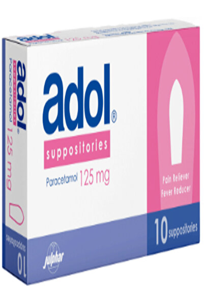 JP OFFER 1+1 Adol Paracetamol 125 mg – 10 Suppositories Package 1+1