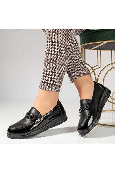 Modlet.ro Women's black casual shoes with metallic details MOD09985