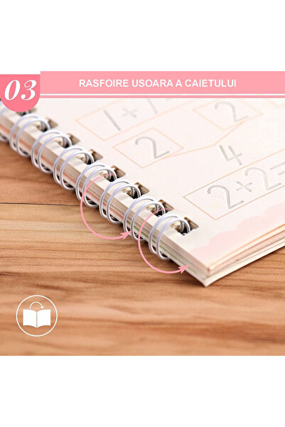 KidsCare Set de 4 caiete de lucru cu stilou magic pentru scris și desen, 19 cm x 13 cm