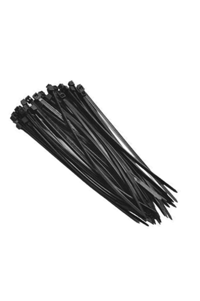 SGTT Set de 50 de bucăți de coliere din plastic negru, 2.5x120 mm