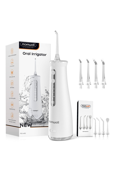 Choice1 White Set Mornwell F32 Oral Irrigator Dental Teeth Whitening Home Appliance Sonic Water Flosser 260M