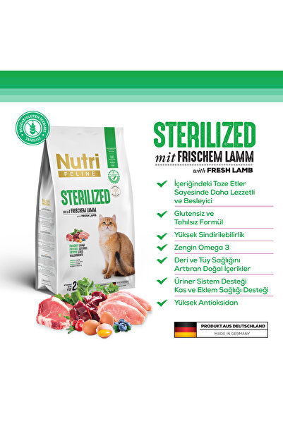 Nutri Feline 10 Kg Sterilised Kuzu Etli Kuru Kedi Maması