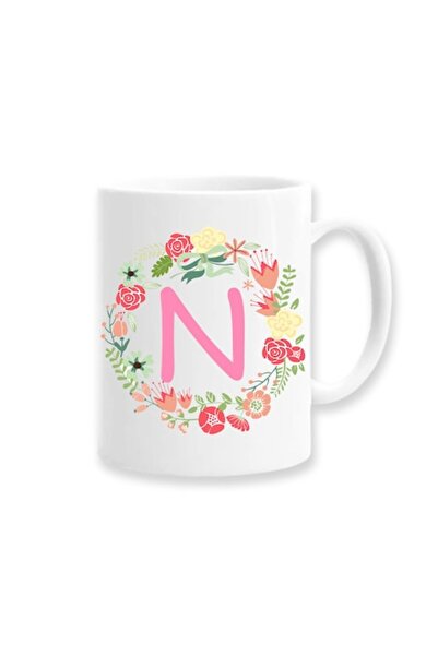 OEM Cană personalizată pentru femei cu inițiala numelui, Betaprint, albă, 330...