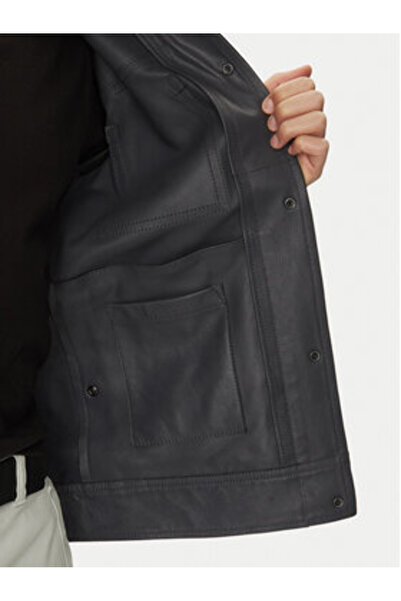 BOSS Geacă de piele bărbătească 50537118 Neagră