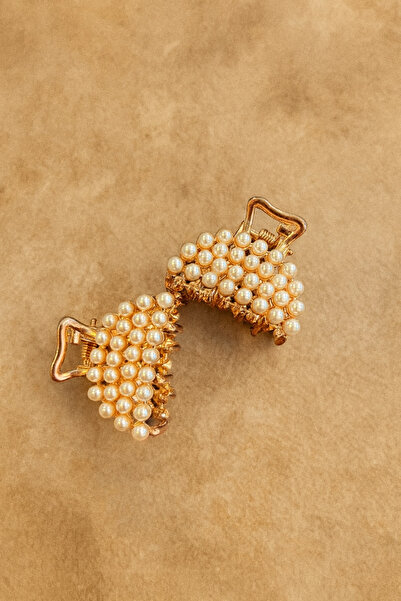 ŞEHRAZAT HANDMADE TASARIM Rose Gold Pearl Medium Size Clip Hair Clip
