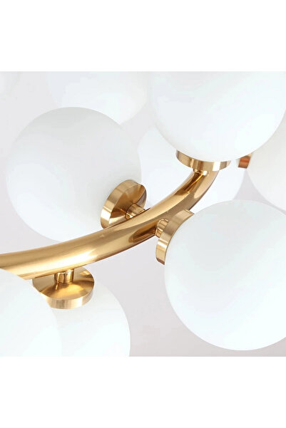 ALC-Shop Μοντέρνος πολυέλαιος με λάμπα Leonardo, 15x G9, Χρυσός, Ρυθμιζόμενο ύψος, Μέταλλο