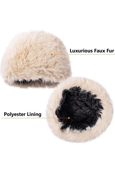 LadyColor Soylu Women's Best-Selling Winter Hat Bucket Plush Imported Hat Warm Faux Fur