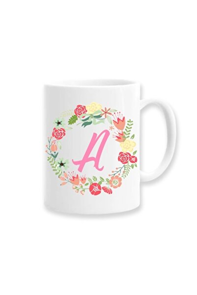 OEM Cană personalizată pentru femei cu inițiala numelui, Betaprint, albă, 330...