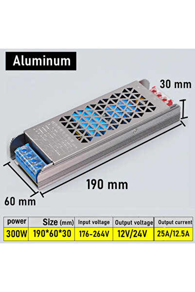 Choice6 محول طاقة LED بقوة 300 واط يعمل بجهد 12 فولت و24 فولت، محول من التيار...