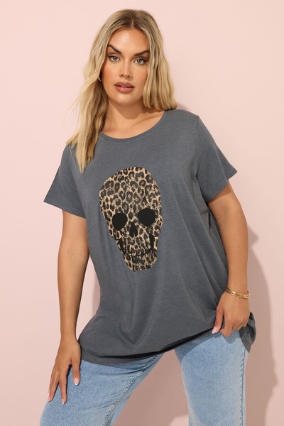 Stil Diva Plus Size Short Sleeve Crew Neck Printed T-Shirt 304191
