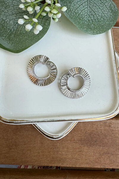 AURA ATELIER Steel Serrated Wrap Earrings Silver