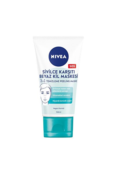 NIVEA Karşıtı 3'ü1 Arada Beyaz Kil Maskesi Temizleme & Peeling 150ml
