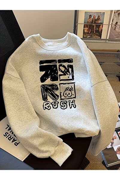 Lider Leather سويت شيرت مطبوع برقبة دائرية – للجنسين – قماش بوليستر قطني مزدو...