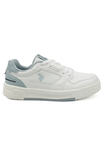 U.S. Polo Assn. حذاء رياضي أبيض للنساء - تصميم جريء وقوي مع نعل متين للارتداء...