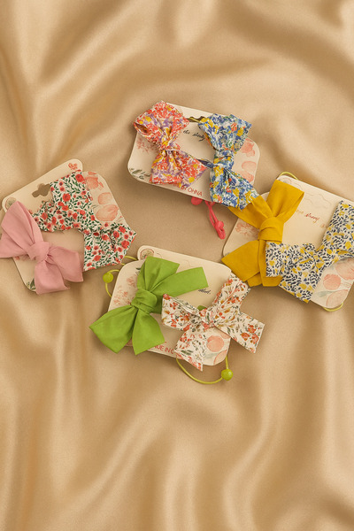 ŞEHRAZAT HANDMADE TASARIM 2Lİ FİYONK LASTİKLİ SAÇ TOKASI