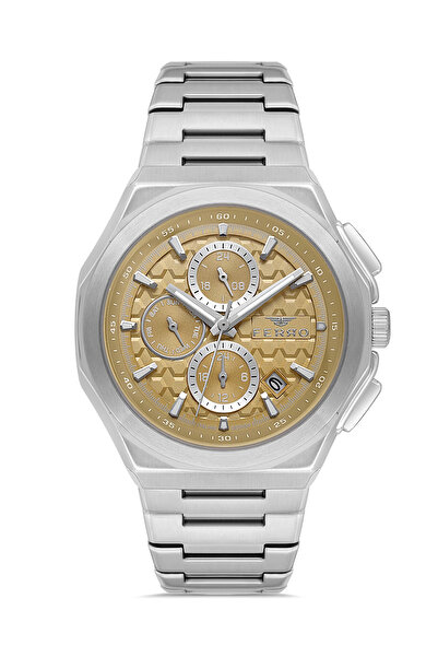 FERRO Silver Steel Band Men's Wristwatch Fm43024A-A7 All Functions Active 3Atm Water Resistant