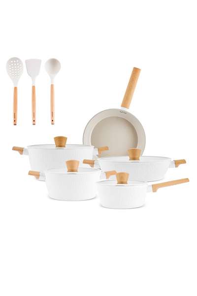 Karaca x Refika Swiss Crystal Pureline İndüksiyon Tabanlı 12 Parça Tencere Se...