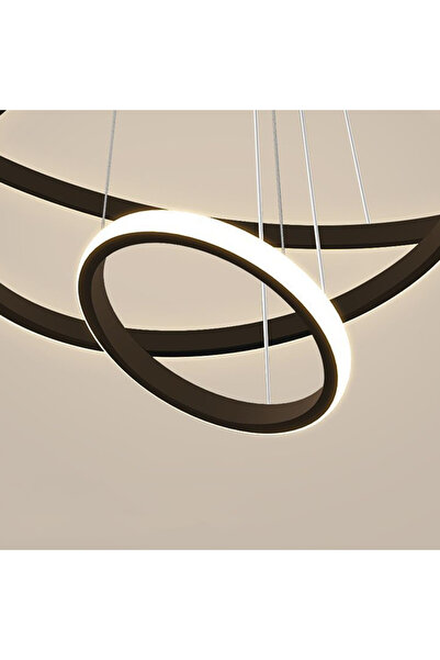 ALC-Shop RICCI 25W LED pendant chandelier, 2 Circles, Cold/Warm/Neutral light, Black, Adjustable height