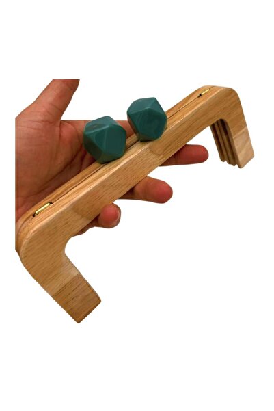 angel çanta aksesuar 20 Cm Koyu Yeşil Başlıklı Ahşap Burs