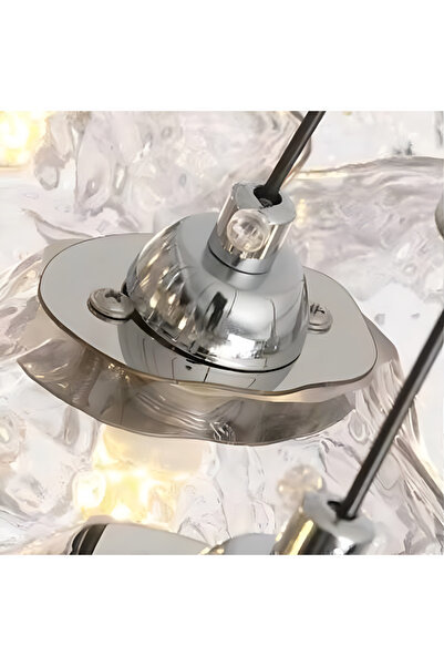 ALC-Shop Lustra MODERNA, tip Pendul, ECOLUCE, Glob, 13xE27, Inaltime Reglabila, Crom