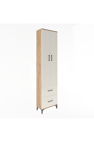Dienni Arges Dolap 4 Raflı 2 Çekmeceli 2 Kapaklı 60x30x243 Çam-Aytaşı