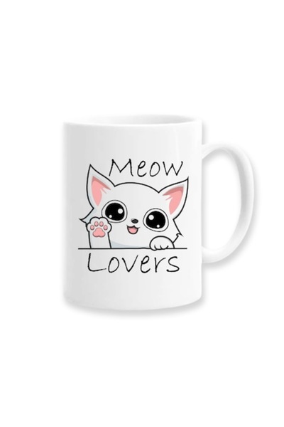OEM Cana personalizata cu mesaj: 'Meow lovers', Model pisica, Betaprint, 330m...
