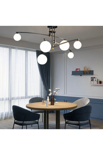 ALC-Shop Πολυέλαιος Faustino, 6x G9, Μέταλλο, Μαύρο