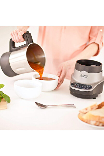 RUSSELL HOBBS Blender pentru supă cu încălzitor Soup & Blend 21480-56, 1200W, 1,75 L, Menține cald, Negru/oțel