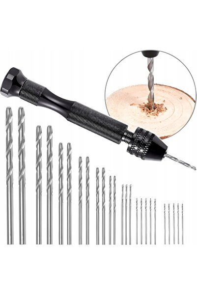 Rosfix Mini Bormașină Manuală Set 25 Burghie 0.5–3mm | Precizie pentru DIY