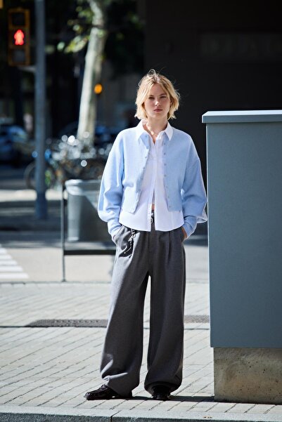 Bershka Fitted ribbed cardigan