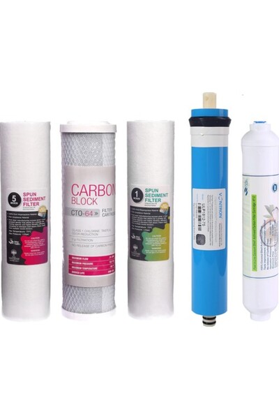 SULOOK E-Water Su Arıtma Cihazı 5'li Filtre Seti Ekonomik Set Vontron Membranlı